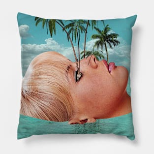 Island Girl Collage Art Pillow