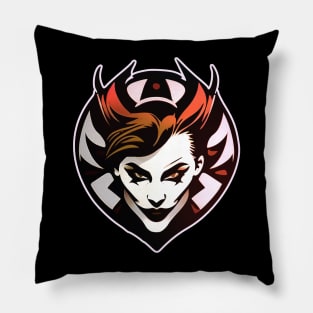 Female Joker Vector Art Pillow