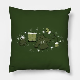 Winter weather snow lover gear cartoon illustration Pillow