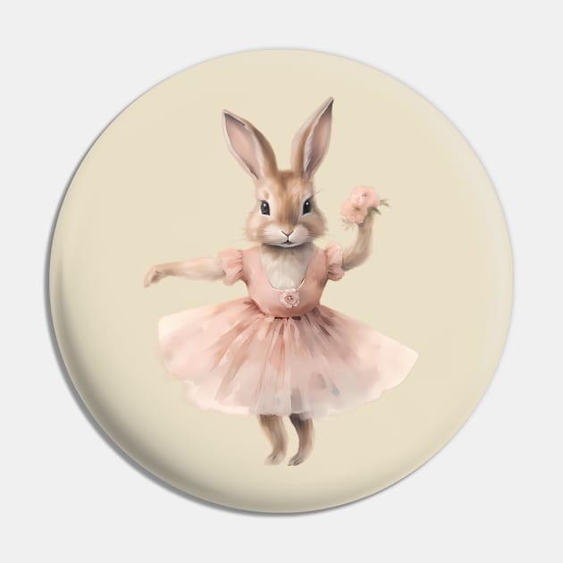 Rabbit Ballerina Pin by VelvetEasel