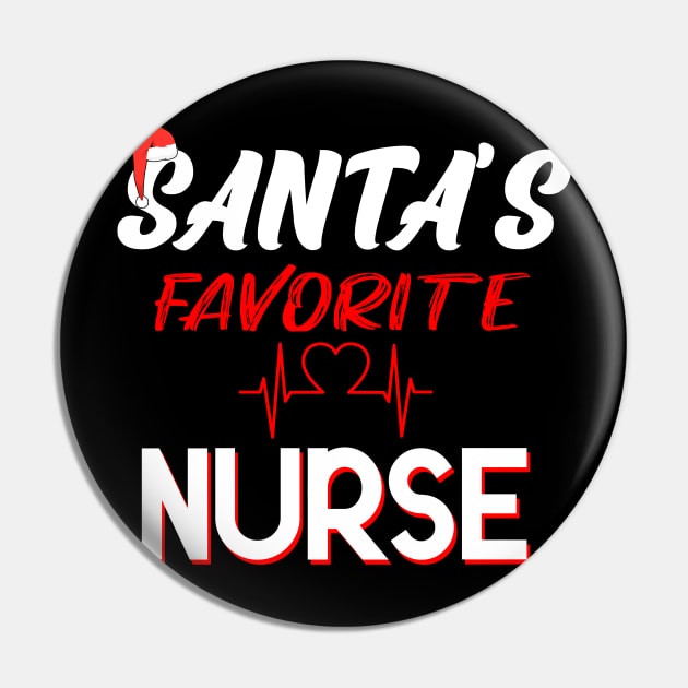 Funny Santa's Favorite Nurse Christmas Pin by Flipodesigner