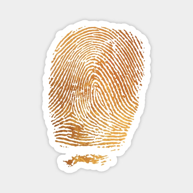 Gold Fingerprint Animal Print Magnet by Inogitna Designs