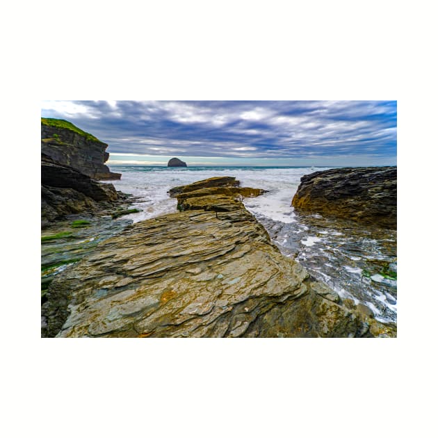 Trebarwith Strand at High Tide, Cornwall by BrianPShaw