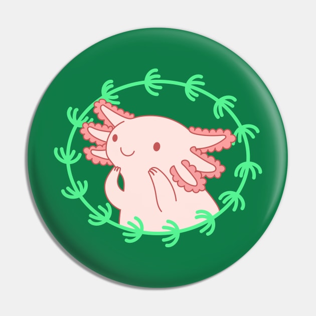 Axolotl Pink - Pocket Pin by natelledrawsstuff