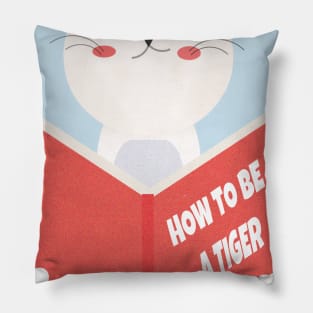 cat reading a book Pillow