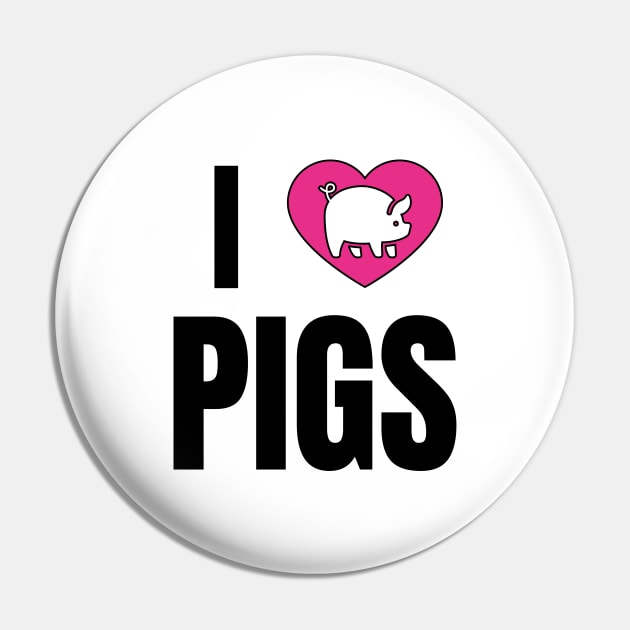 I Love Pigs Pin by QCult