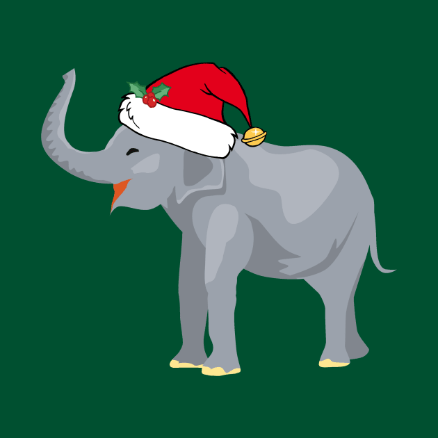 Cute Christmas Elephant Santa Claus by epiclovedesigns