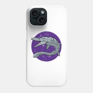 Mosasaurus on Purple Circle Phone Case