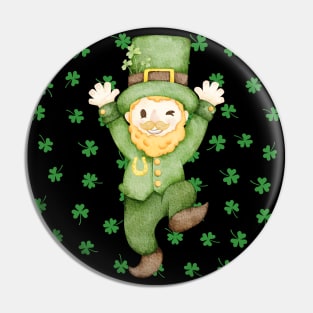 Happy Saint Patrick's Day Lucky Leprechaun Dancing Pin