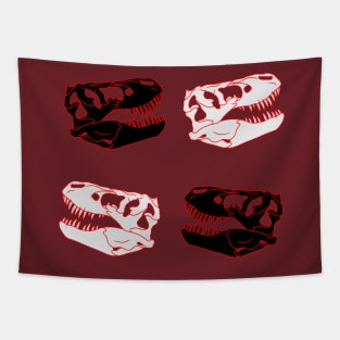 T. rex Skull Black and White Pack Tapestry