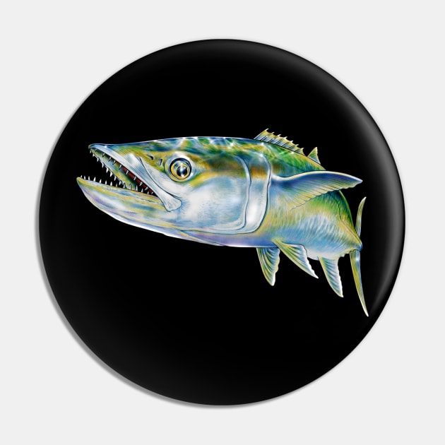 King Mackerel Pin by Tim Jeffs Art