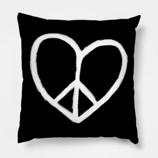 Heart Peace Logo, Peace and Love in One Pillow