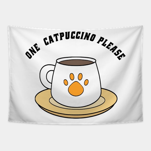 One Catpuccino Please! Tapestry by Mysticalart