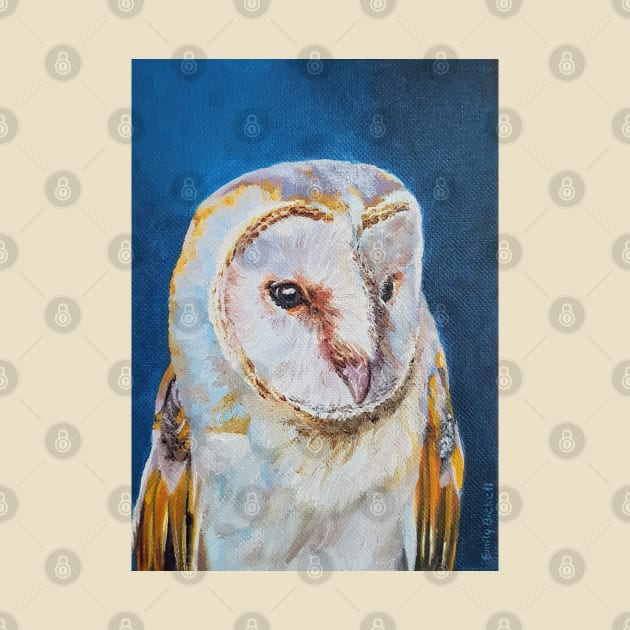 Barn Owl Portrait Painting by EmilyBickell