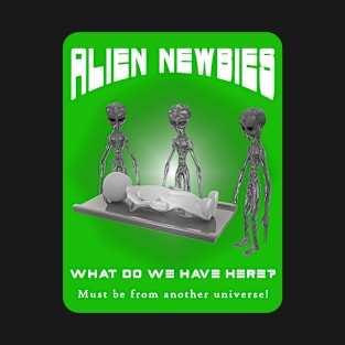 Alien Newbies - Green and White T-Shirt