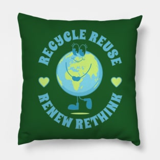 Recycle Reuse Renew Rethink Crisis Environmental Activism Pillow