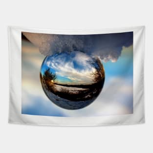 Crystal ball landscape Tapestry