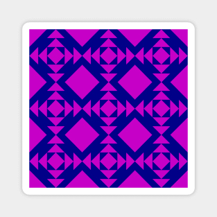 Fuchsia and Navy Illinois Patchwork Pattern Magnet