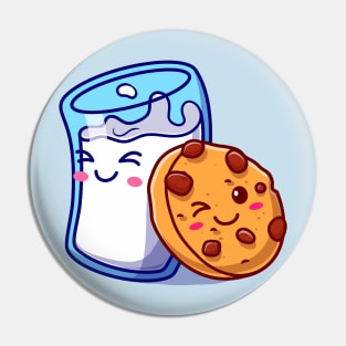 Cute Milk And Cute Cookies Cartoon Pin