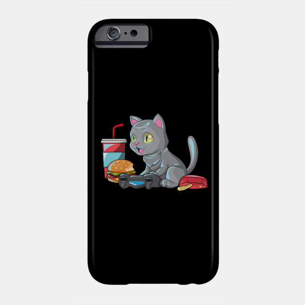 Gamer Shirt Cat Video Games Food Cat Lover Nerd Gaming Gamer