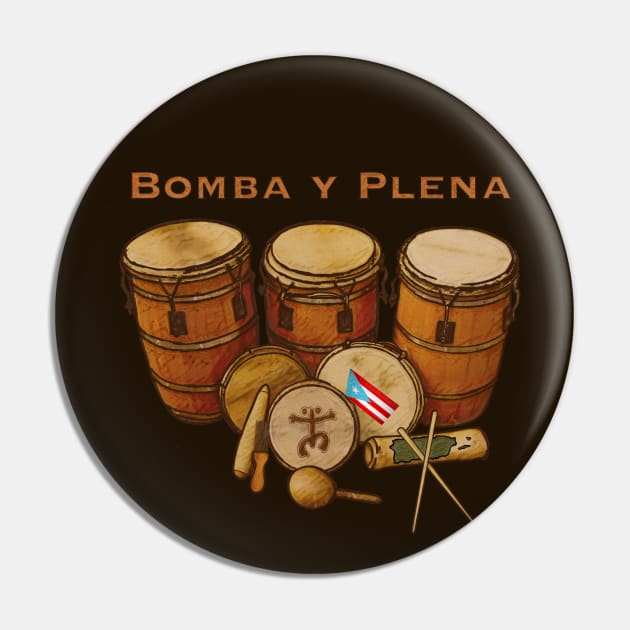 Puerto Rico Bomba y Plena Boricua Pin by SoLunAgua