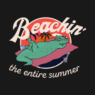 Beaching the entire summer funny croc cartoon T-Shirt