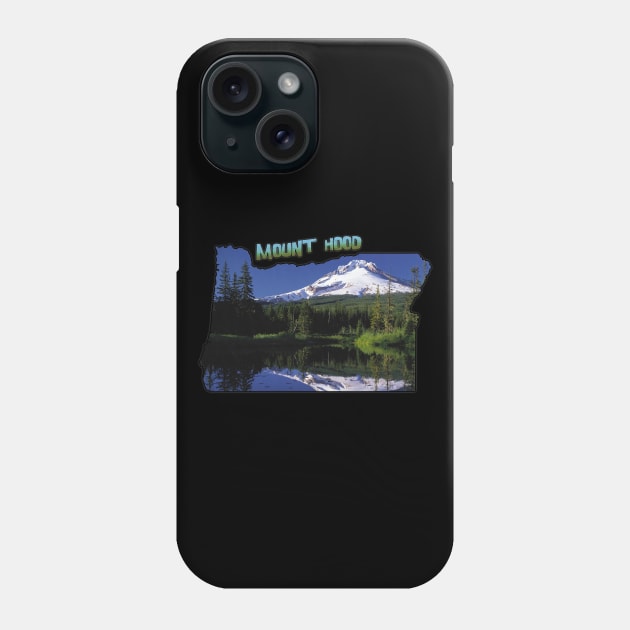 Oregon State Outline (Mount Hood) Phone Case by gorff