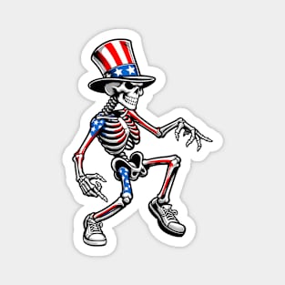 Funny Skeleton Dancing Celebrate the America Independent Day Magnet