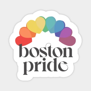 Boston Pride / / Typographic Rainbow Heart Design Magnet