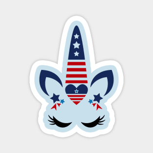 Unicorn Red, White, & Blue Magnet