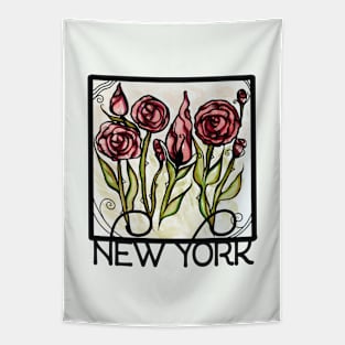 New York Roses And Thorns Tapestry