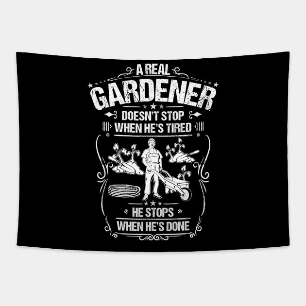 Gardener Gardening Garden Tired Gift Present Tapestry by Krautshirts