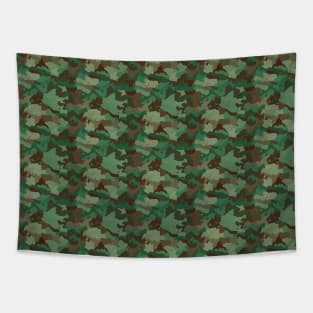 Small Military Army Green and Khaki Brown Camo Camouflage Print Tapestry