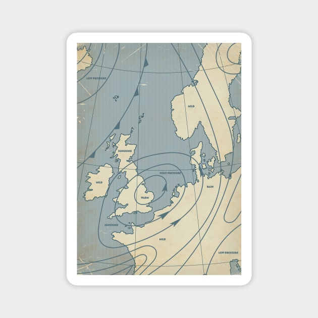 Meteorological Weather map of Europe Magnet by nickemporium1