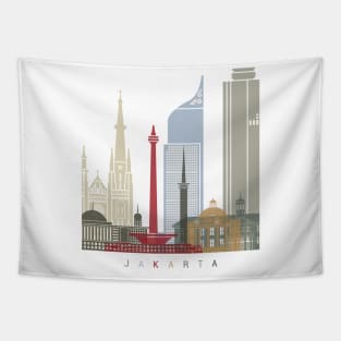 Jakarta skyline poster Tapestry