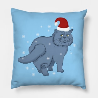 British cat. Christmas cat. Santa cat Pillow