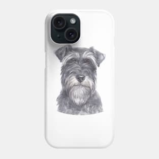 Salt & Pepper Miniature Schnauzer Watercolor Art Phone Case