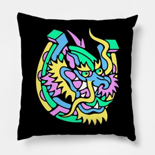 Lucky dragon horseshoe Pillow