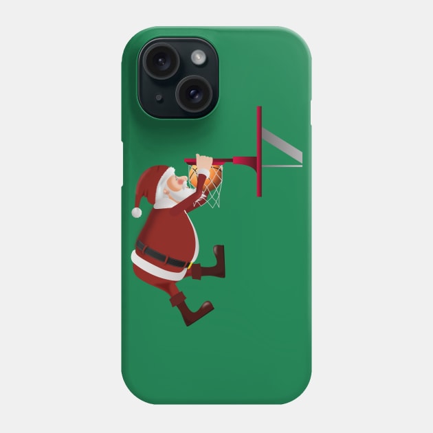 Santa Plays Basketball-Champion Gift Phone Case by MaryMas