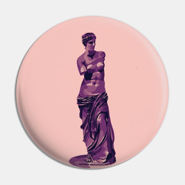 Cool Pink Venus de Milo Pin by Slightly Unhinged
