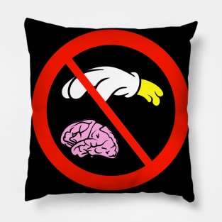 Please don’t touch my brain signage icon drawing Pillow