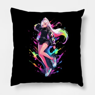 anime girl - anime style Pillow