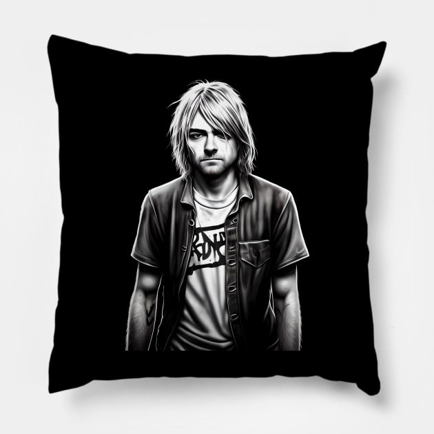 Kurt Cobain 03 Pillow by Jaymz Weiss Designz