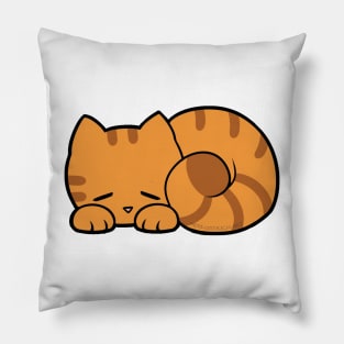 Sleepy Cat - Orange Pillow