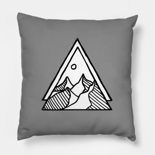 Triangle Mountains Ink Logo Pillow