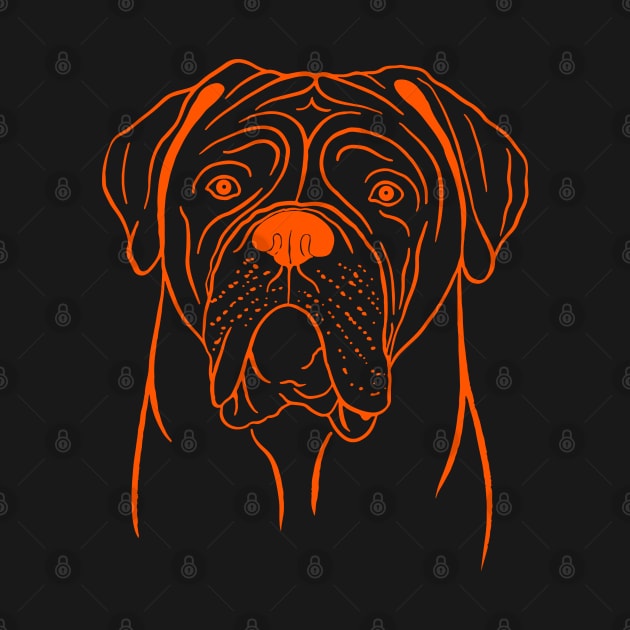 Dogue de Bordeaux (Beige and Orange) by illucalliart