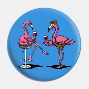 Flamingo Wine Drinking Party Pin