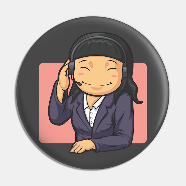 Call Center Worker Woman Pin by Asykar