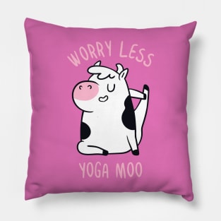 Worry Less Yoga Moo Pillow