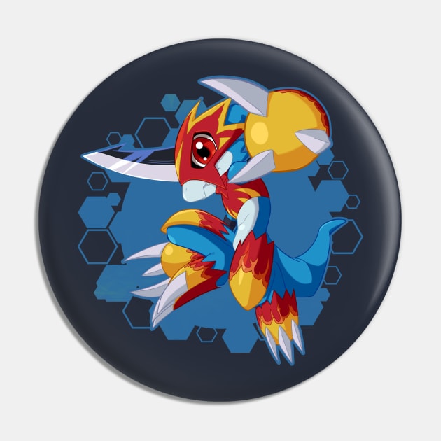 Flamedramon Chibi Pin by PRPrints